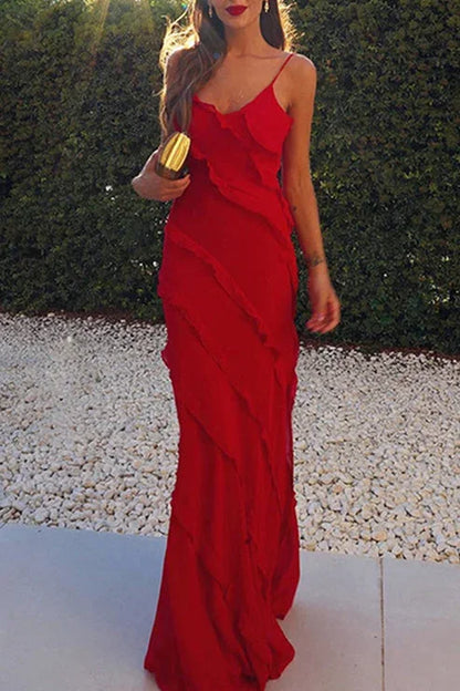 Elegant Ruffle Maxi Dress for Women