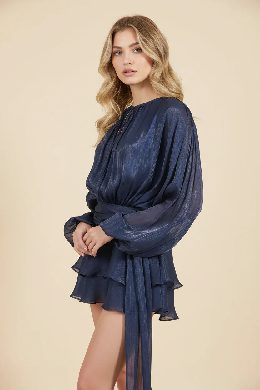 Flowy Ruffle Mini Dress for Women