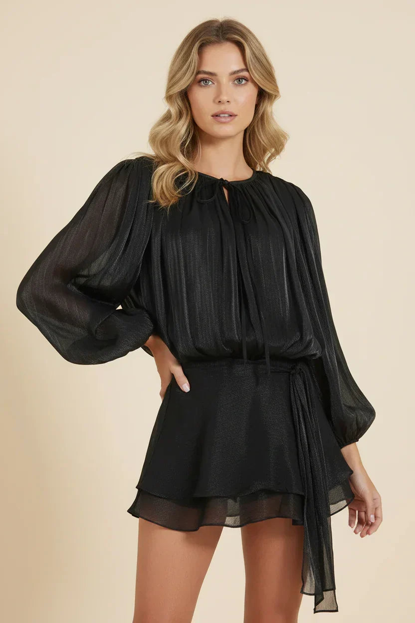 Flowy Ruffle Mini Dress for Women