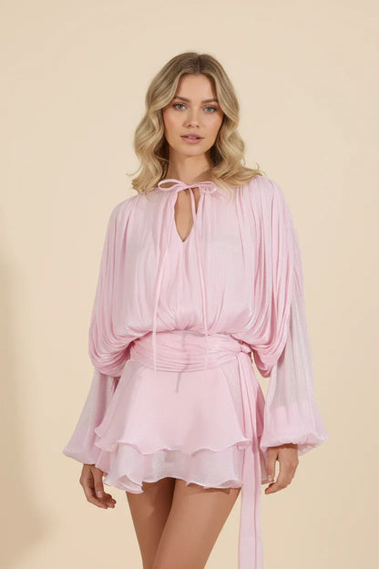 Flowy Ruffle Mini Dress for Women