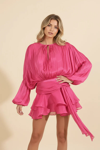 Flowy Ruffle Mini Dress for Women