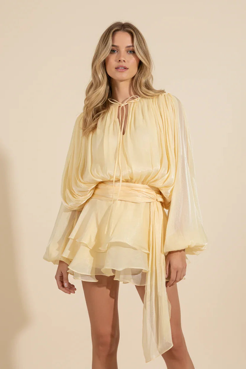 Flowy Ruffle Mini Dress for Women