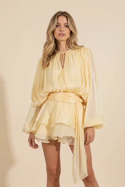 Flowy Ruffle Mini Dress for Women