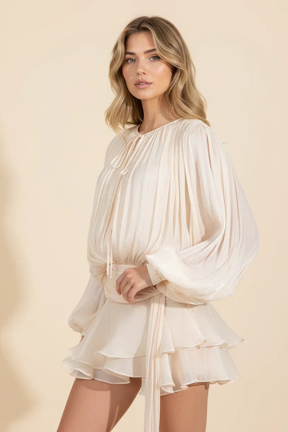 Flowy Ruffle Mini Dress for Women