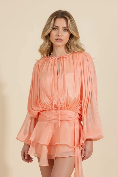 Flowy Ruffle Mini Dress for Women