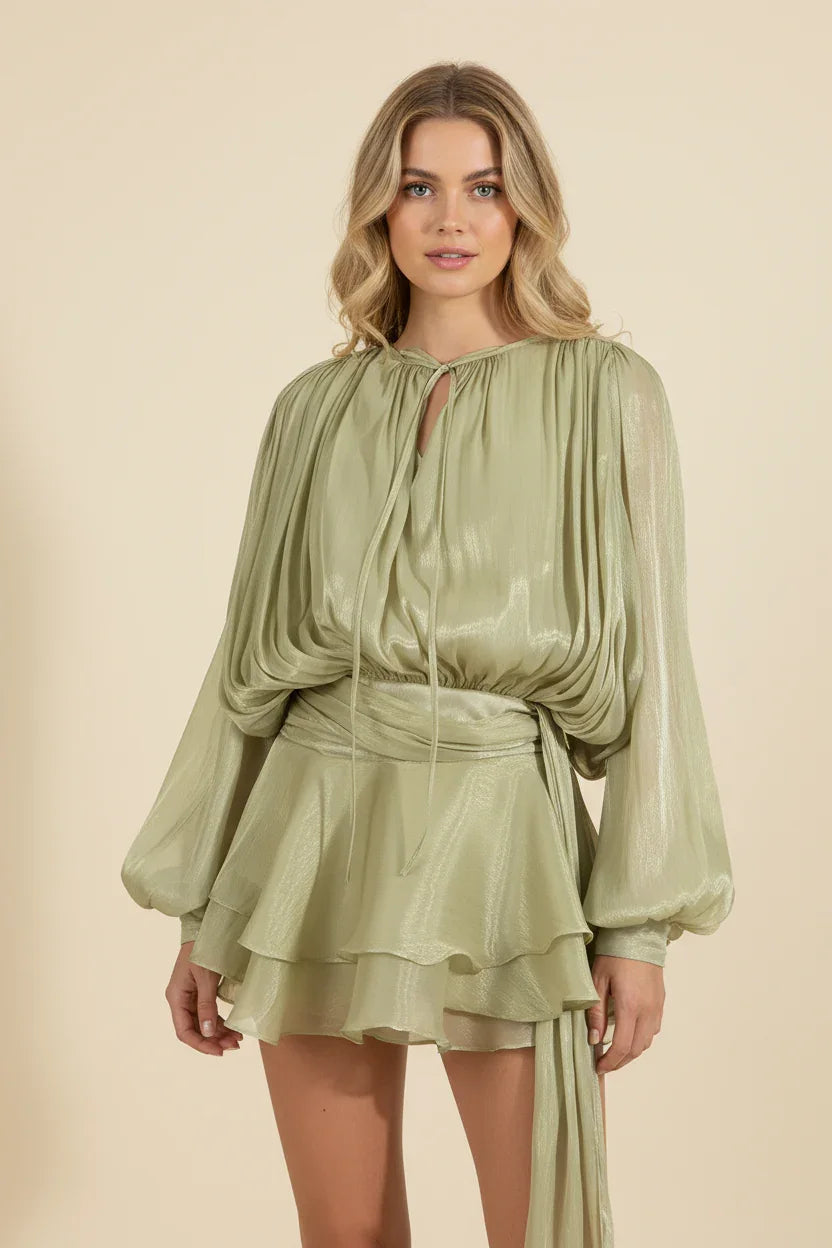 Flowy Ruffle Mini Dress for Women