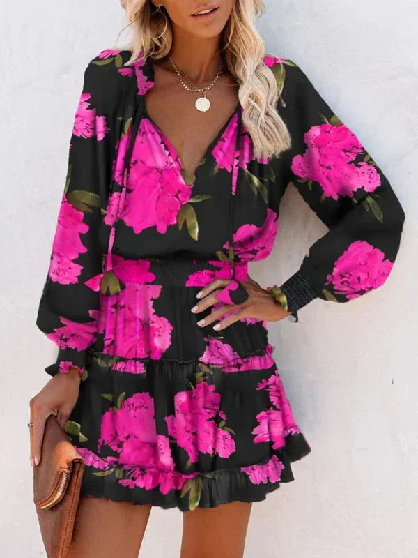 Women’s Printed Ruffle Mini Dress