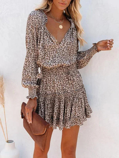 Women’s Printed Ruffle Mini Dress