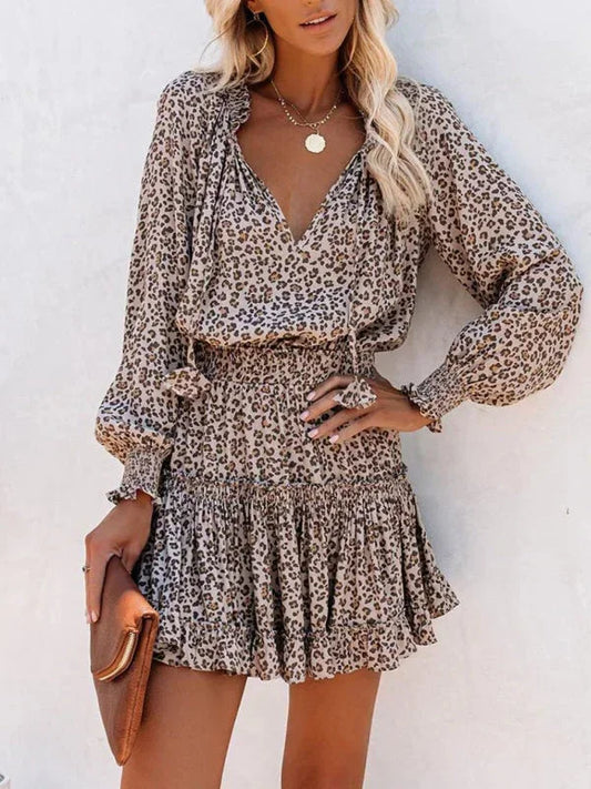 Women’s Printed Ruffle Mini Dress