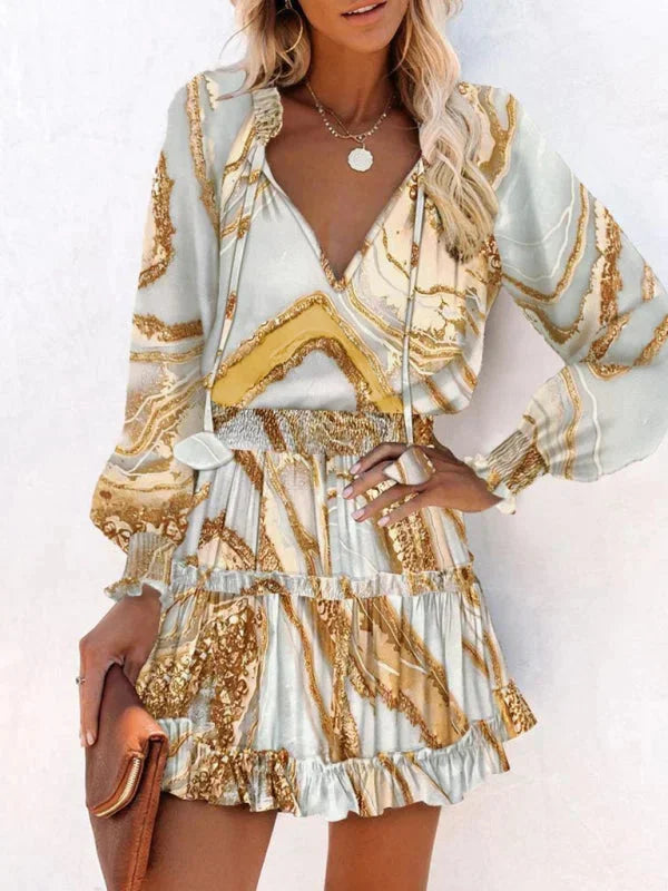 Women’s Printed Ruffle Mini Dress