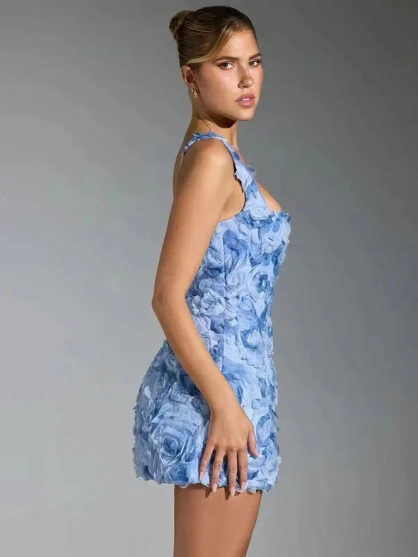 Women’s Floral Textured Mini Party Dress