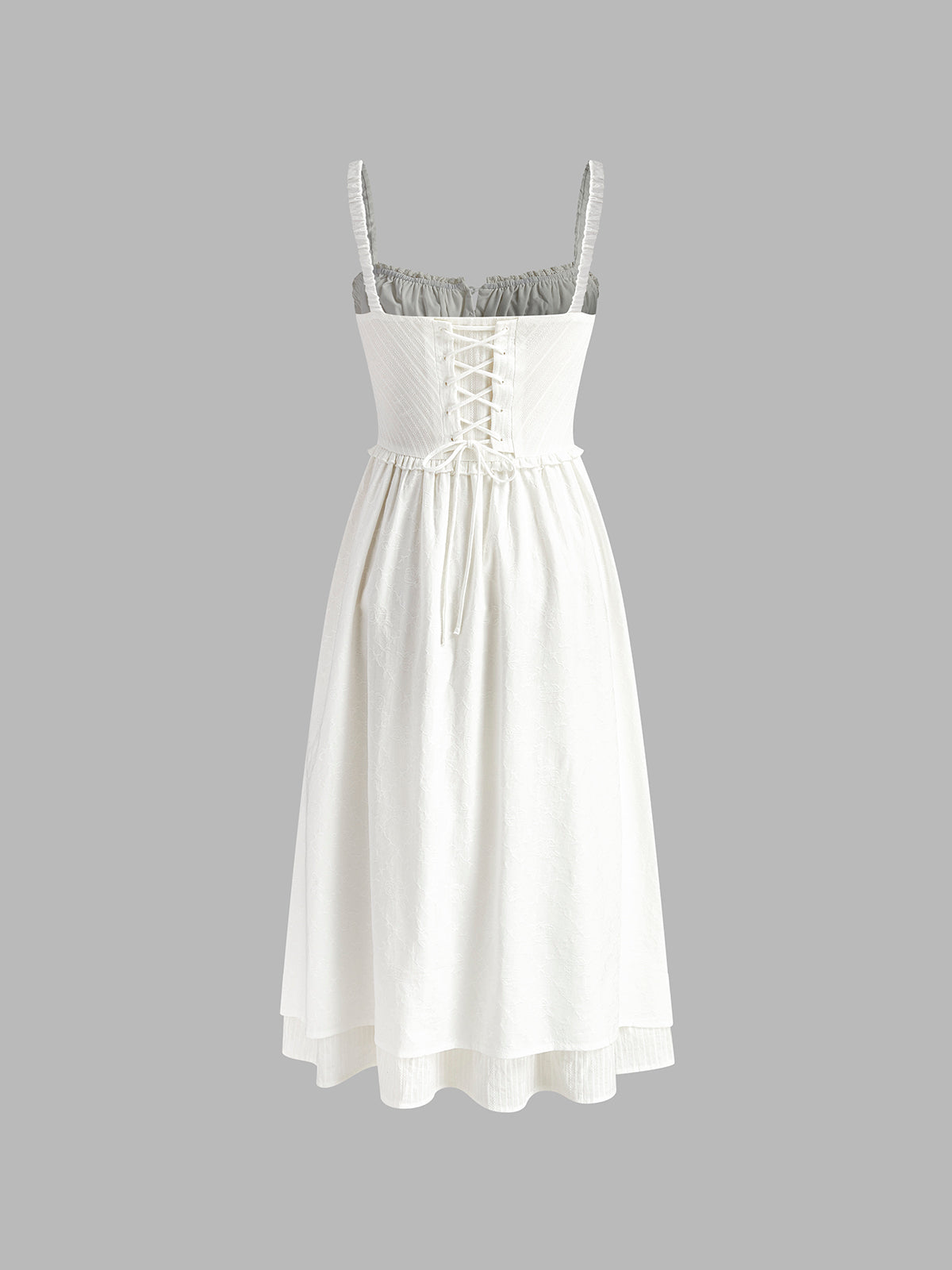 Ruffle Hem Cotton Midi Dress for Women, Sleeveless