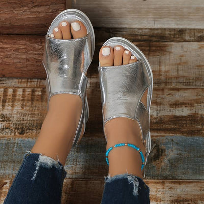 Open-Toe Platform Wedge Sandals for Women