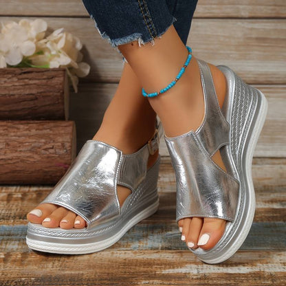 Open-Toe Platform Wedge Sandals for Women