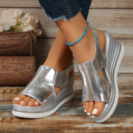 Open-Toe Platform Wedge Sandals for Women