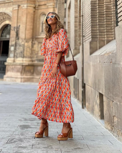 Lucy Boho Maxi Dress for Women - Flowing Bohemian Style