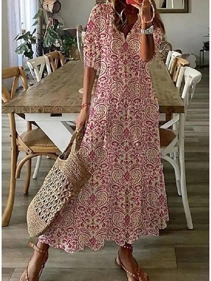 Women's Bohemian Maxi Dress with Tassel Detail