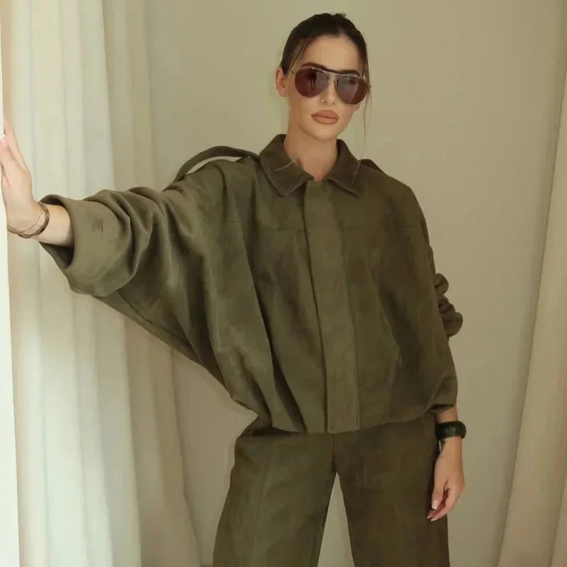 Oversized Casual Zip Jacket for Women