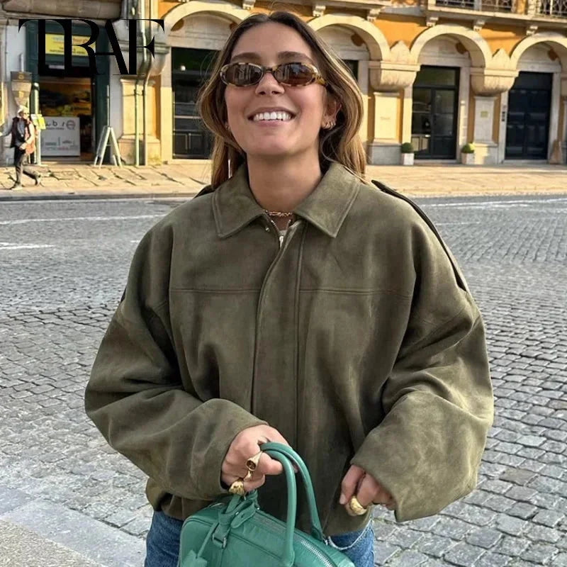 Oversized Casual Zip Jacket for Women