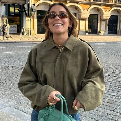 Oversized Casual Zip Jacket for Women