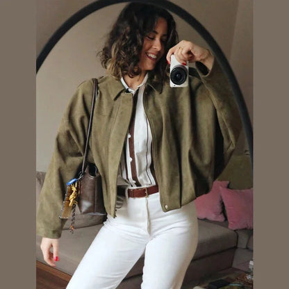 Oversized Casual Zip Jacket for Women