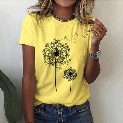 Women's Casual Crew Neck Short Sleeve T-Shirt