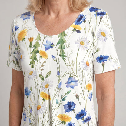 Women's Casual Floral Style Print Midi Dress