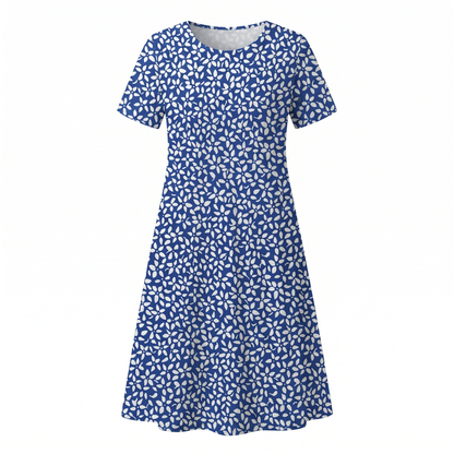Women's Casual Floral Style Print Midi Dress
