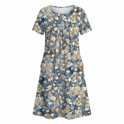 Women's Casual Floral Style Print Midi Dress