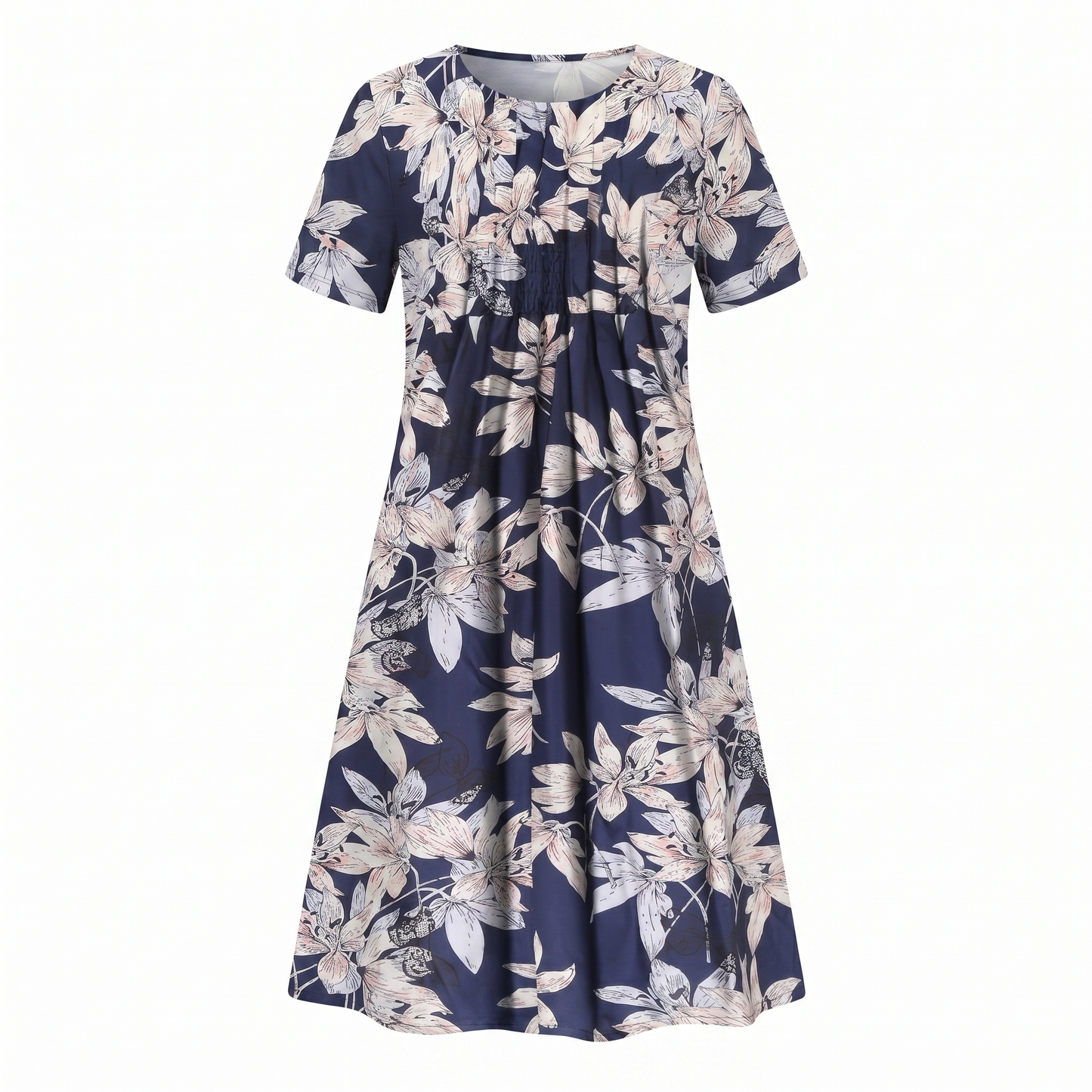 Women's Casual Floral Style Print Midi Dress