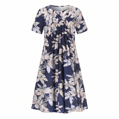Women's Casual Floral Style Print Midi Dress