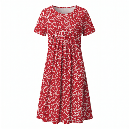 Women's Casual Floral Style Print Midi Dress