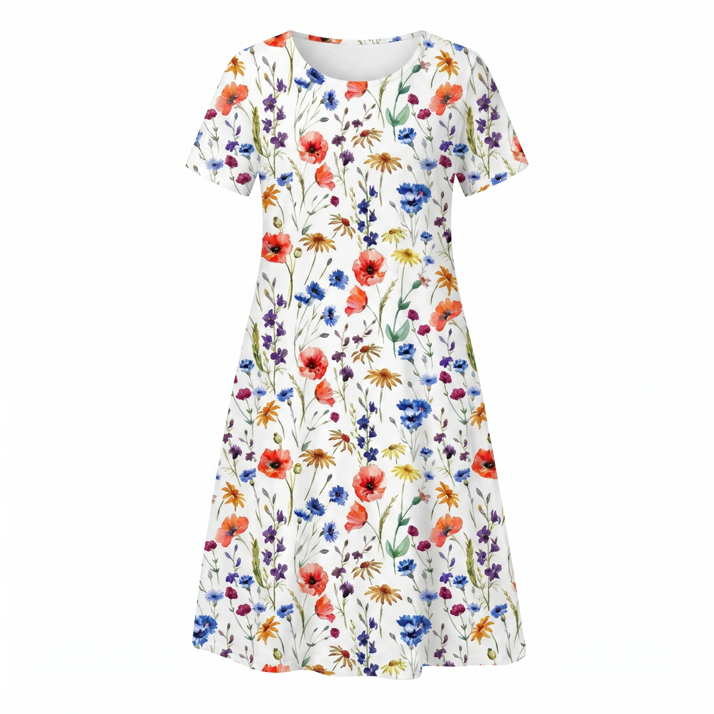 Women's Casual Floral Style Print Midi Dress