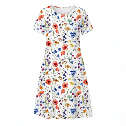 Women's Casual Floral Style Print Midi Dress