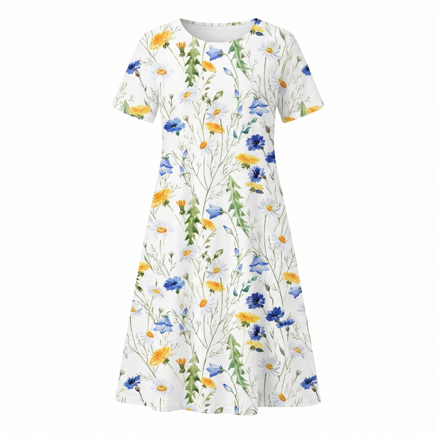 Women's Casual Floral Style Print Midi Dress