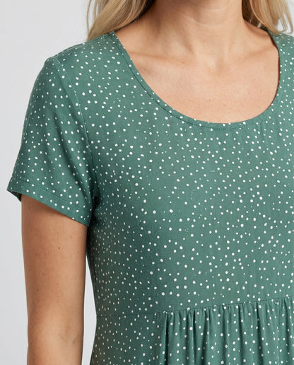 Women's Casual V-Neck Short Sleeve Summer Midi Dress