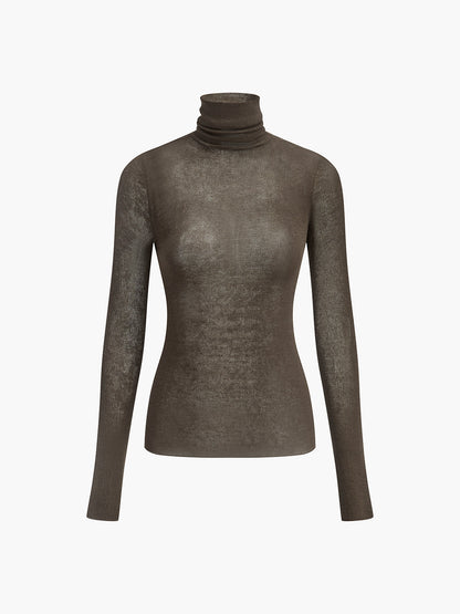 Wool Blend Turtleneck Sweater for Women