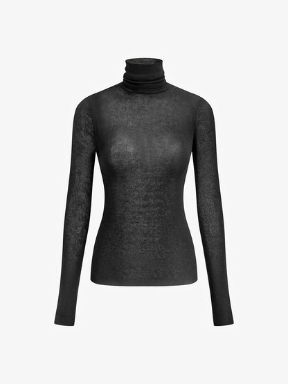 Wool Blend Turtleneck Sweater for Women