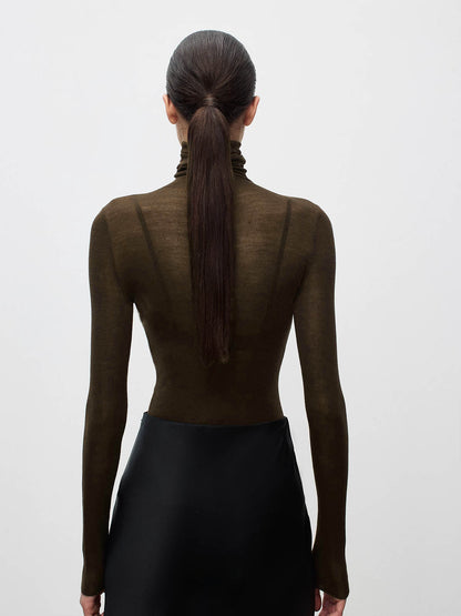 Wool Blend Turtleneck Sweater for Women